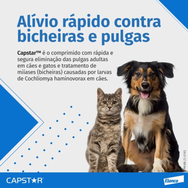 Antipulgas Capstar 11,4 Mg Para Cães E Gatos Caixa Com 6 Comprimidos - Elanco - Imagem 3