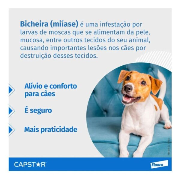 Antipulgas Capstar 11,4 Mg Para Cães E Gatos Caixa Com 6 Comprimidos - Elanco - Imagem 2