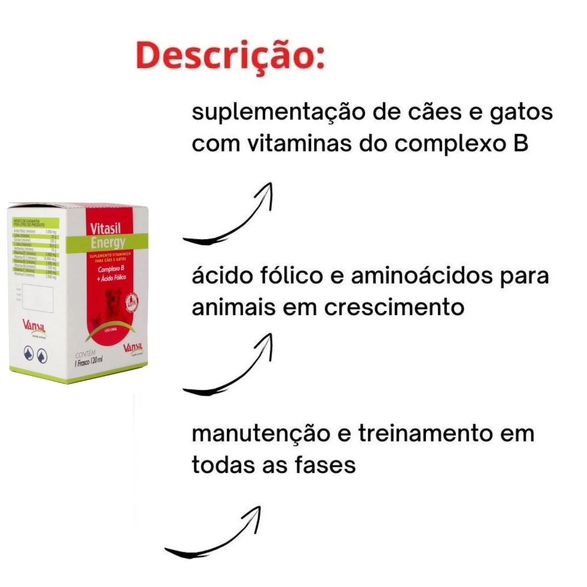 Vitasil Energy 120ml Suplemento Vitaminico - Vansil - Imagem 5