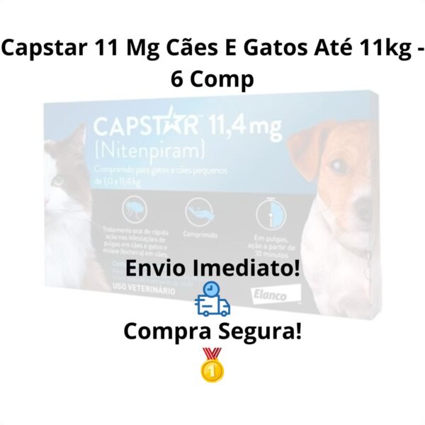 Antipulgas Capstar 11,4 Mg Para Cães E Gatos Caixa Com 6 Comprimidos - Elanco - Imagem 5