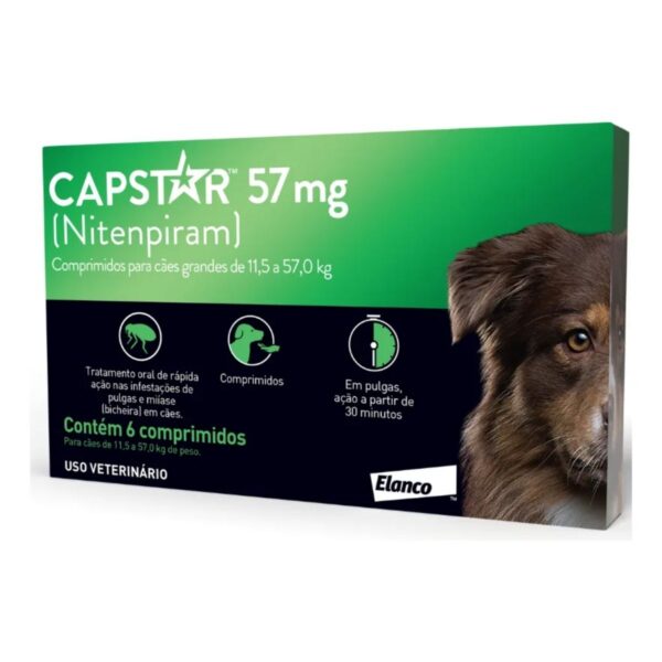 Antipulgas Capstar 57mg Para Cães Caixa Com 6 Comprimidos – Elanco
