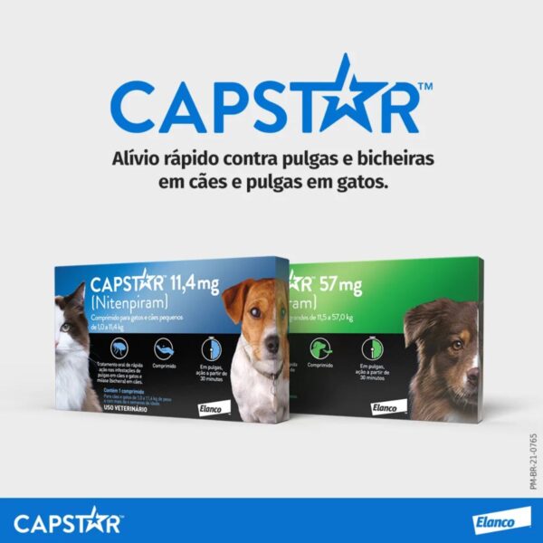 Antipulgas Capstar 11,4 Mg Para Cães E Gatos Caixa Com 6 Comprimidos - Elanco - Imagem 4