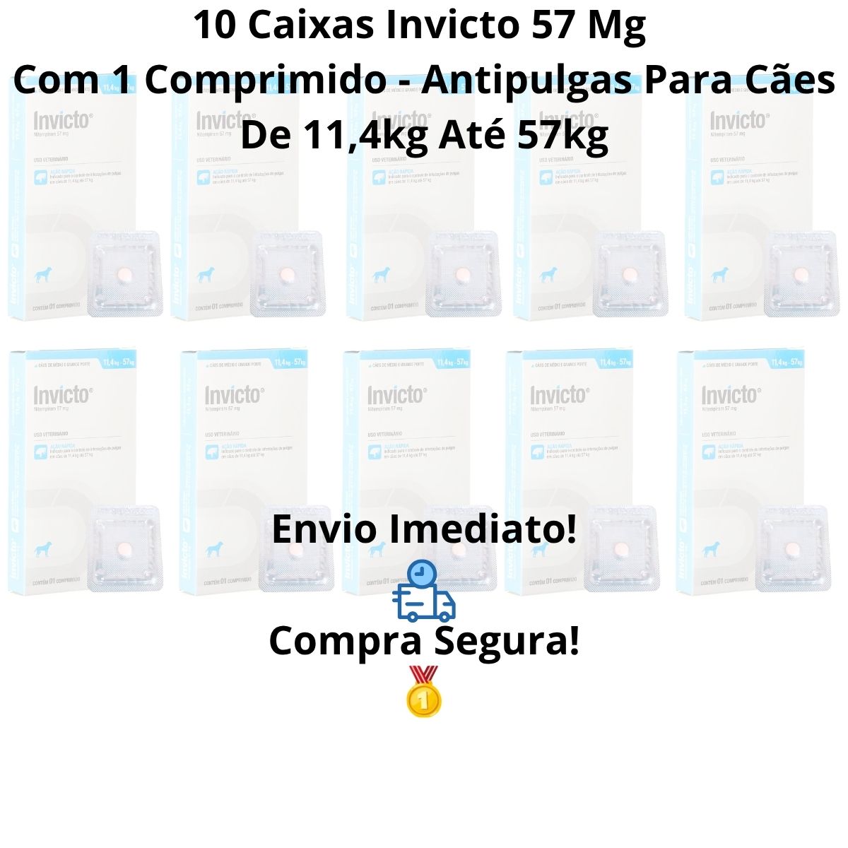 10cx Invicto 57mg 1cp - Para Cães De 11,4 Até 57kg - Dechra - Imagem 9