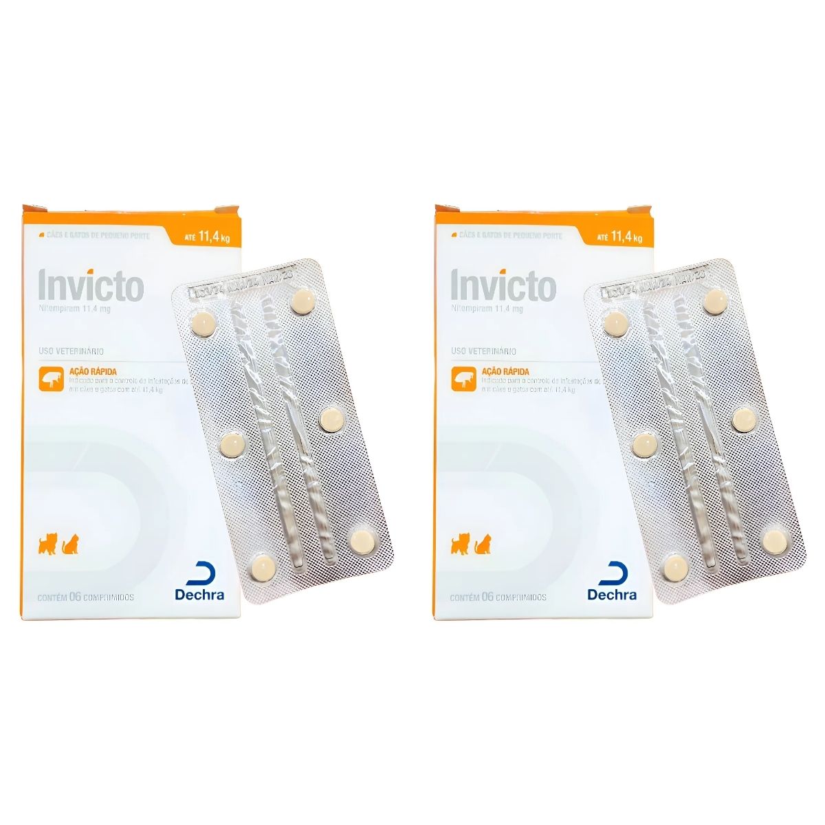 2 Caixas Invicto 11,4mg 6cp - Para Cães E Gatos - Dechra