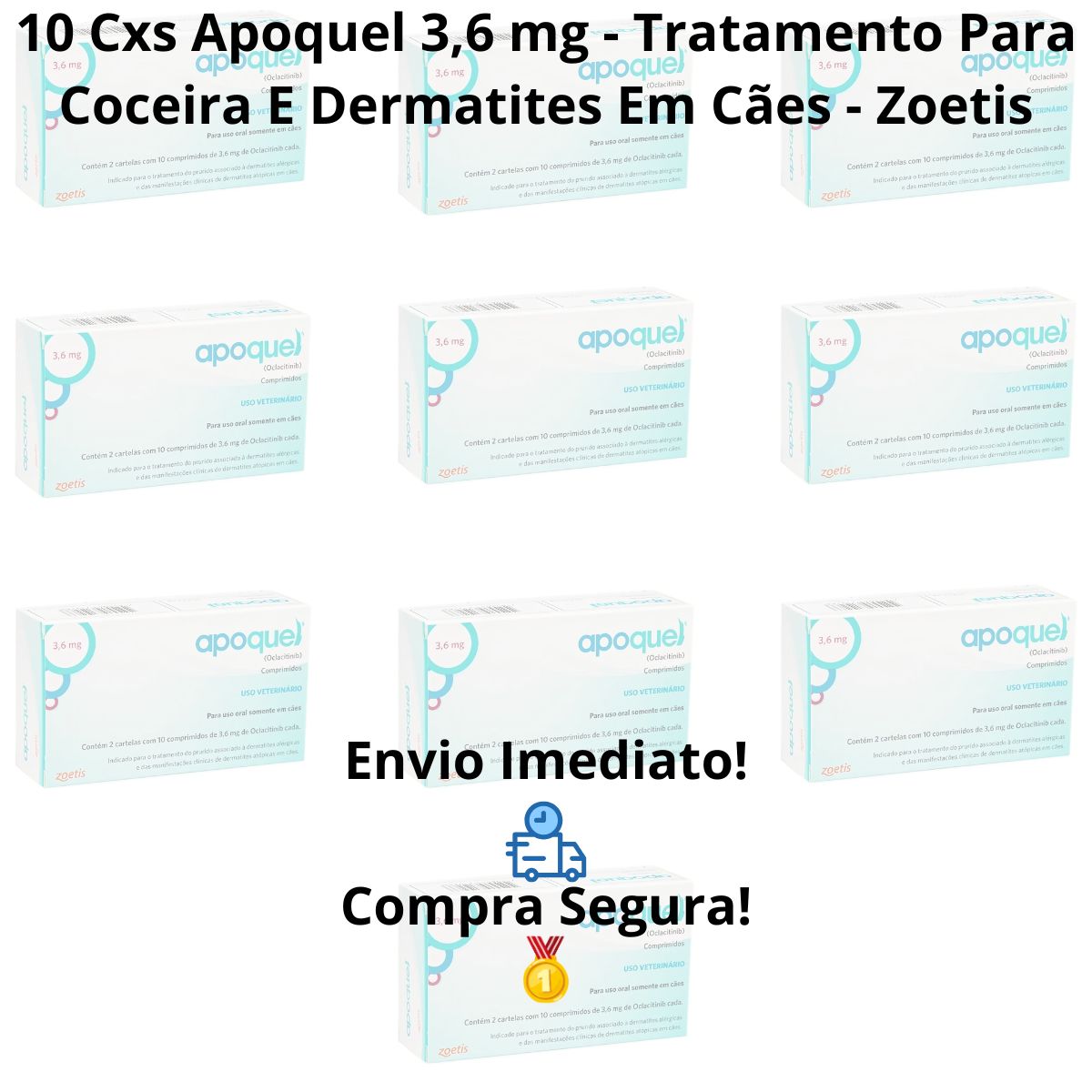10 Cxs Apoquel 3,6 mg 20 Comprimidos - Zoetis - Imagem 9