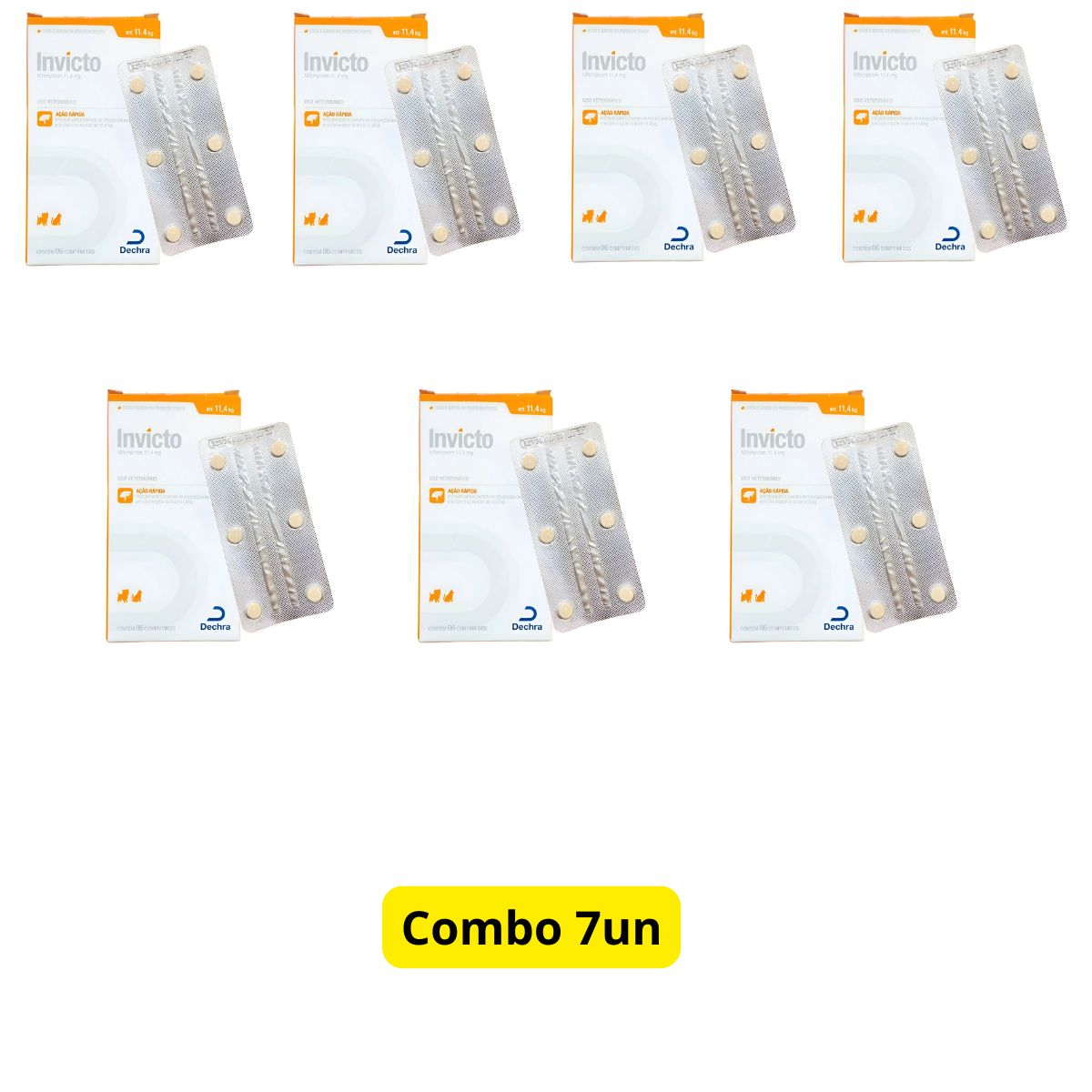 Kit 07 Invicto 11,4mg 6cp - Para Cães E Gatos - Dechra - Imagem 2