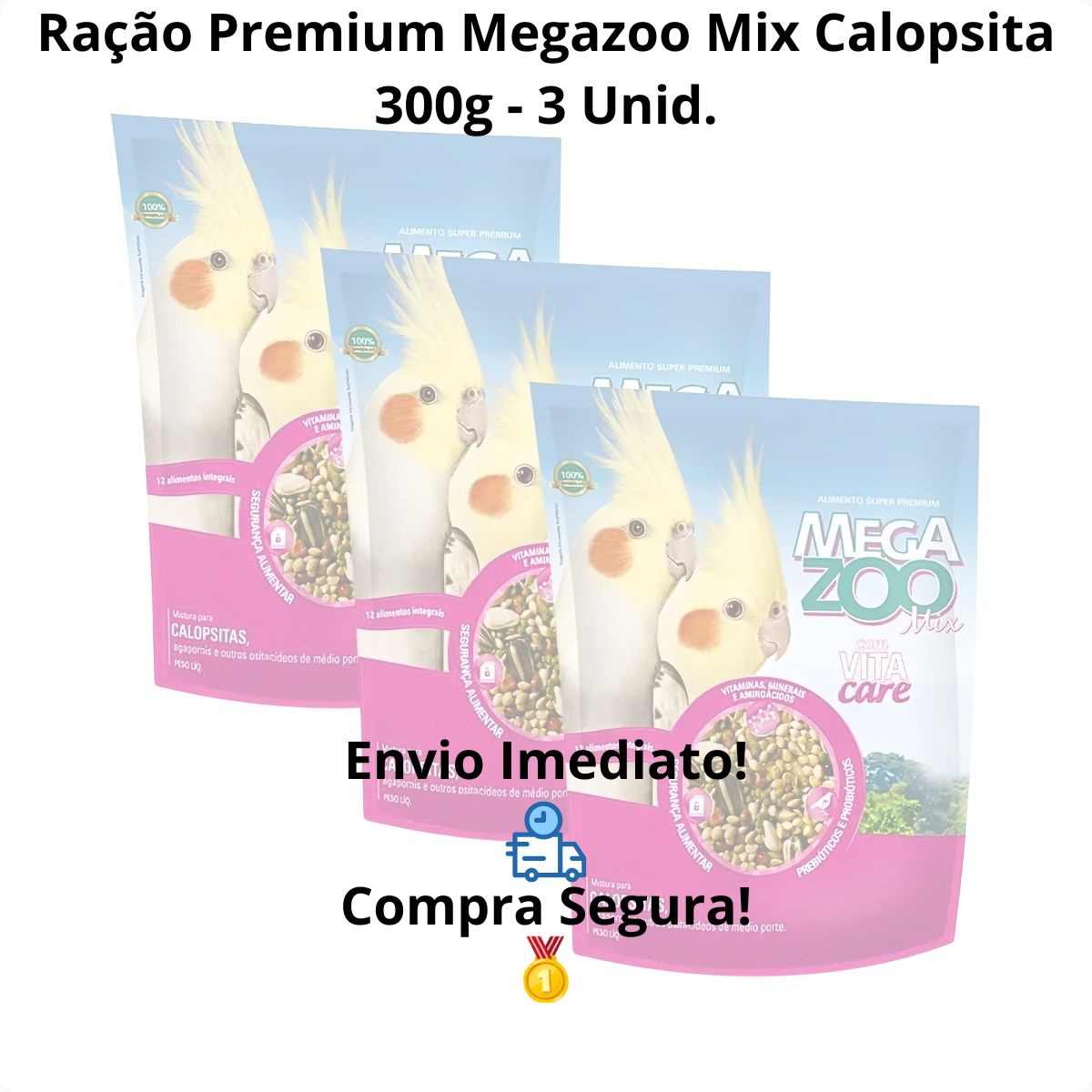 03 Mega Zoo Mix Calopsita 300g - Imagem 8