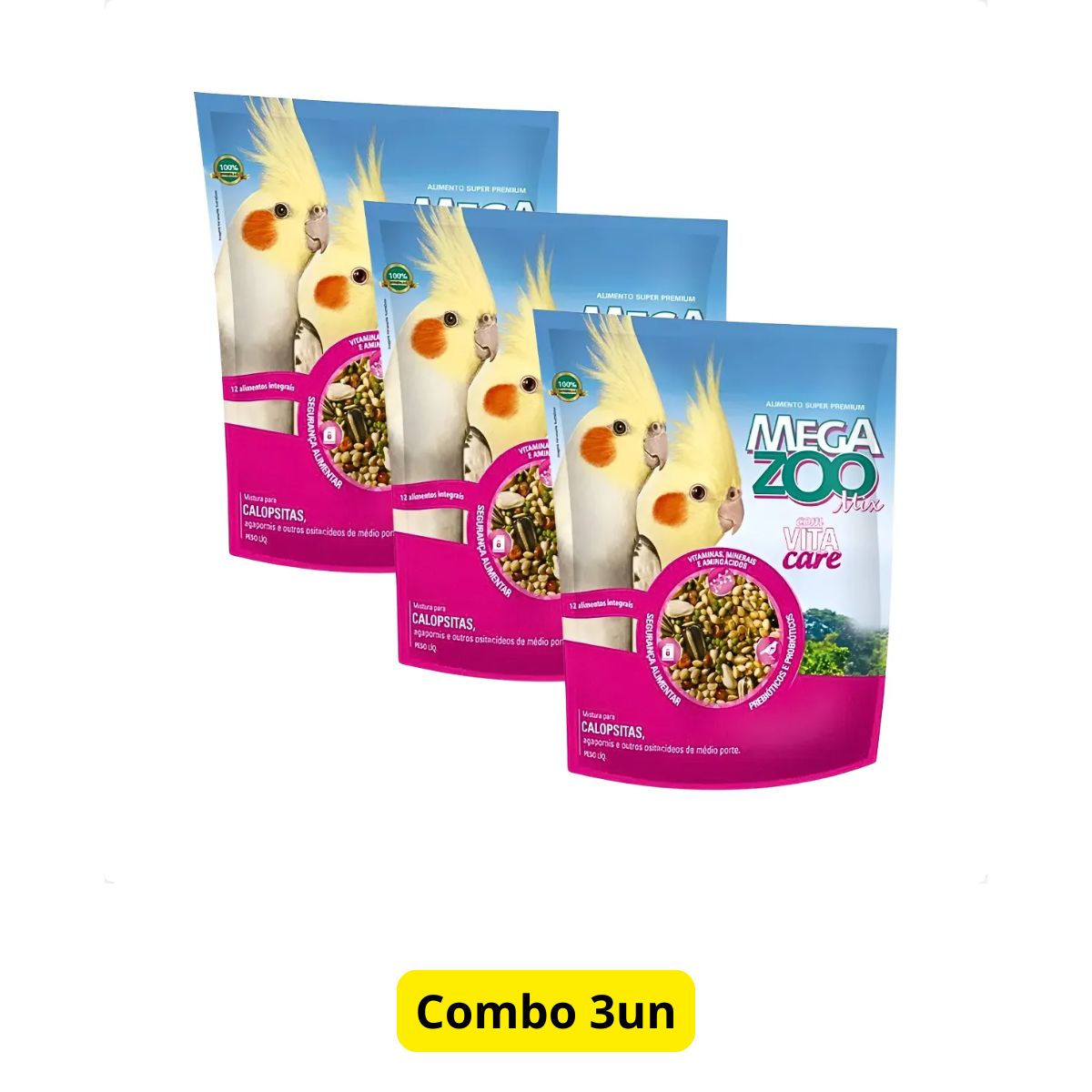 03 Mega Zoo Mix Calopsita 300g - Imagem 2