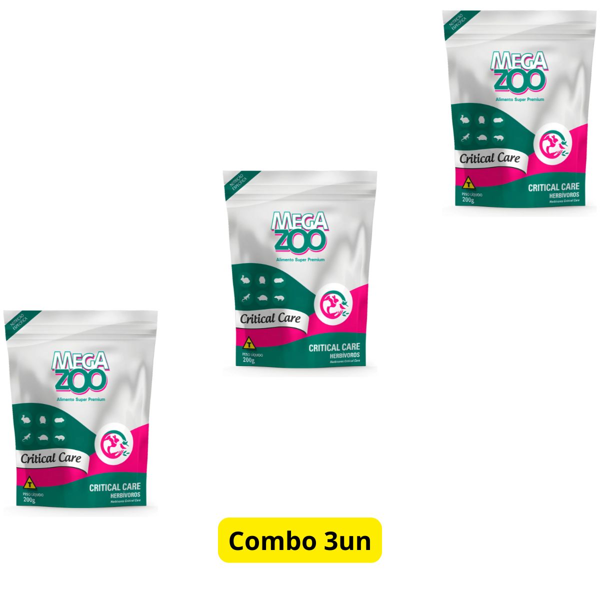 3un Ração Critical Care Herbivoros 200g - MegaZoo - Imagem 2