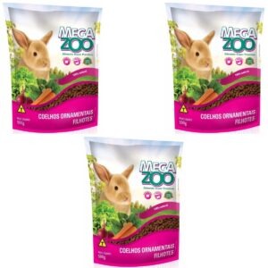 3un MegaZoo Extrusado Coelhos Filhotes Ornamentais 500g