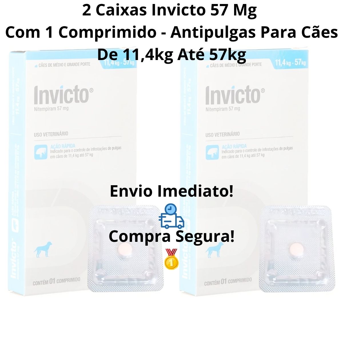 2cx Invicto 57mg 1cp - Para Cães De 11,4 Até 57kg - Dechra - Imagem 10