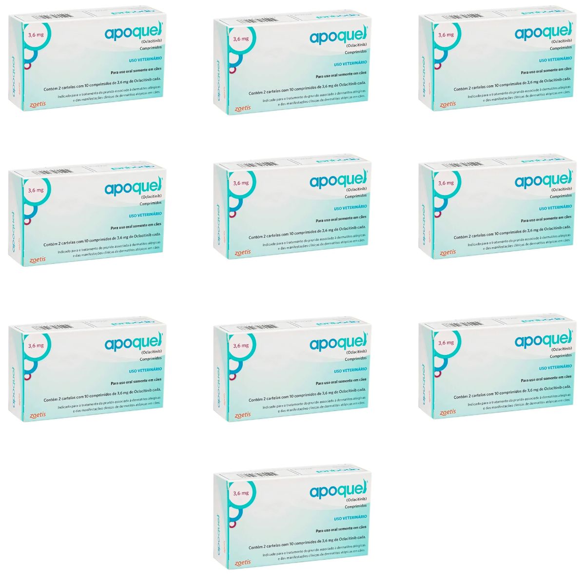 10 Cxs Apoquel 3,6 mg 20 Comprimidos - Zoetis