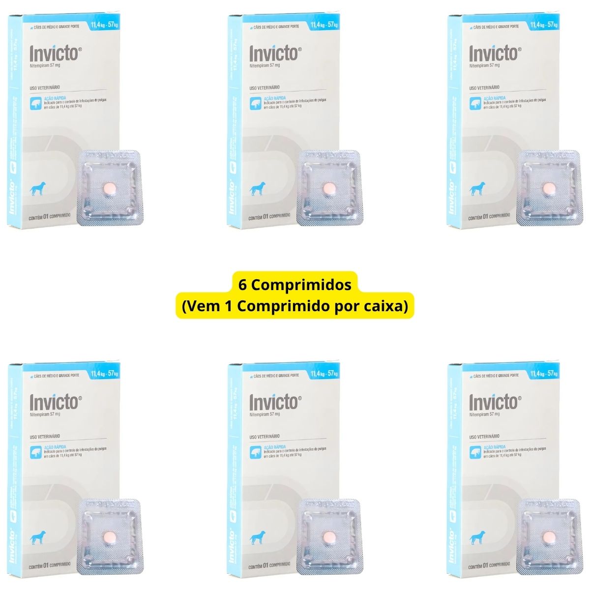 6cx Invicto 57mg 1cp - Para Cães De 11,4 Até 57kg - Dechra - Imagem 2