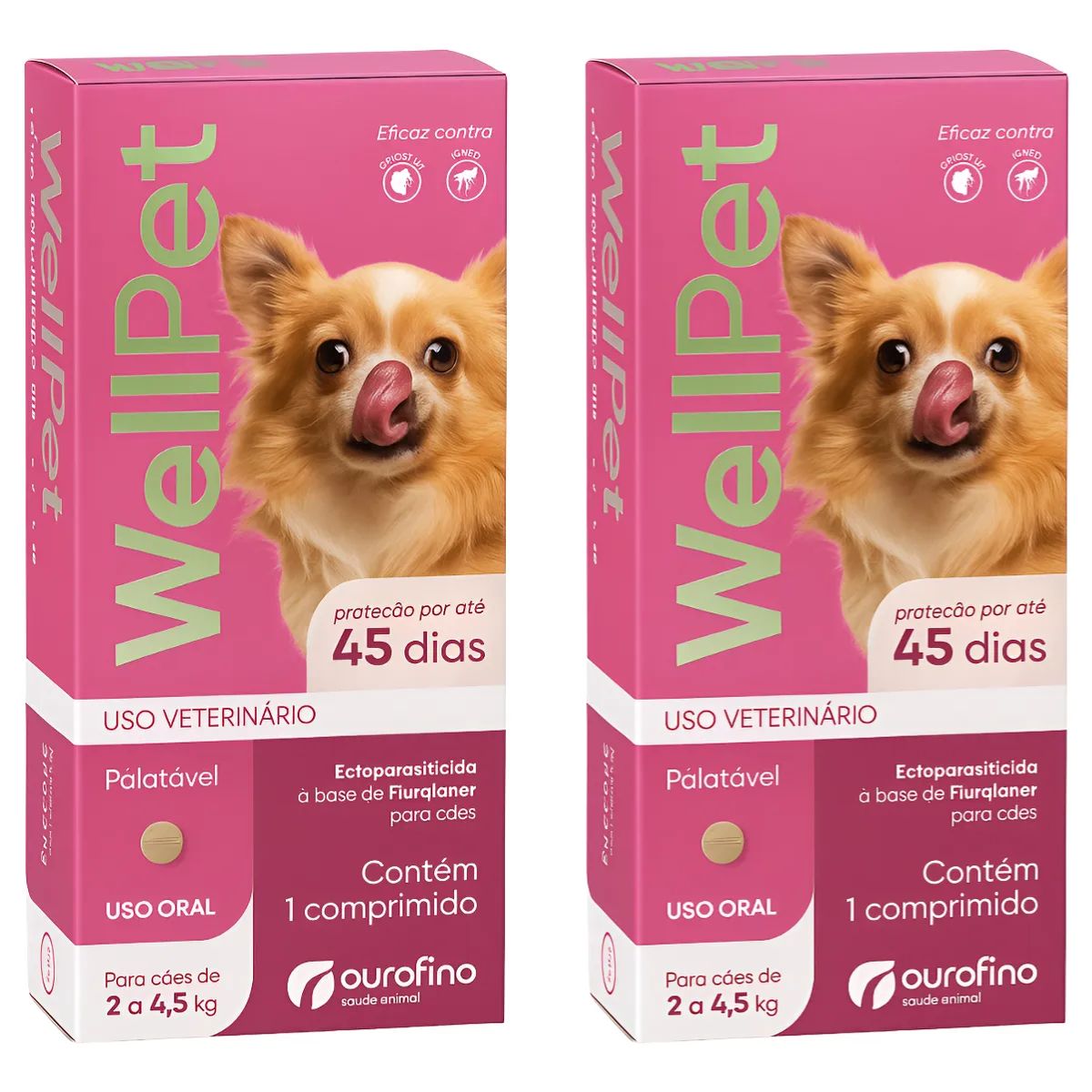 2un Wellpet 45mg - Caes De 2 A 4,5kg - Ouro Fino