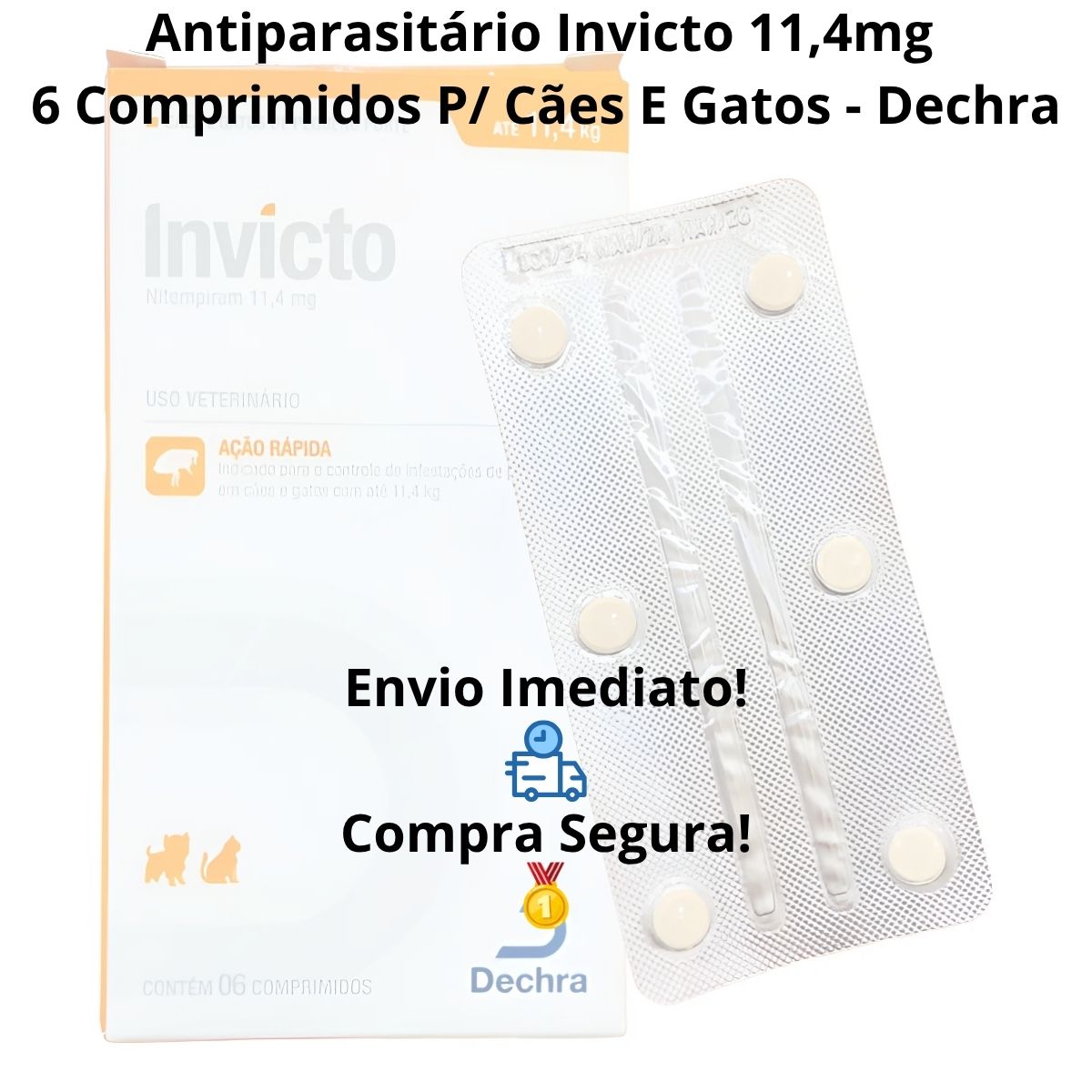 Invicto 11,4mg 6cp - Para Cães E Gatos - Dechra - Imagem 7