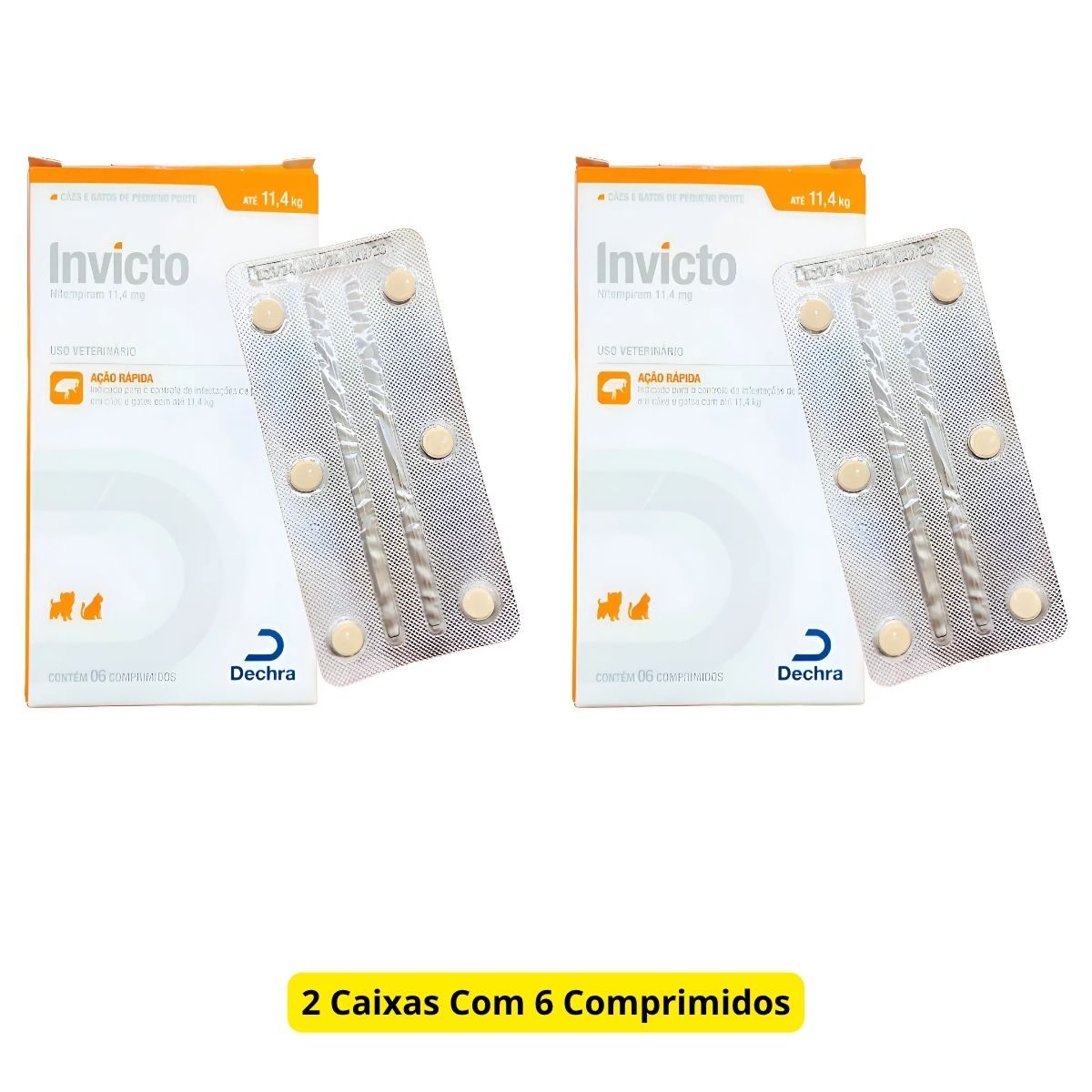2 Caixas Invicto 11,4mg 6cp - Para Cães E Gatos - Dechra - Imagem 2