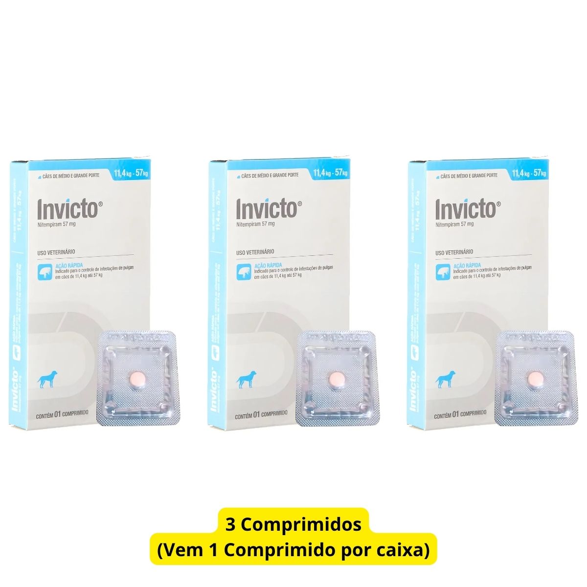 3cx Invicto 57mg 1cp - Para Cães De 11,4 Até 57kg - Dechra - Imagem 2