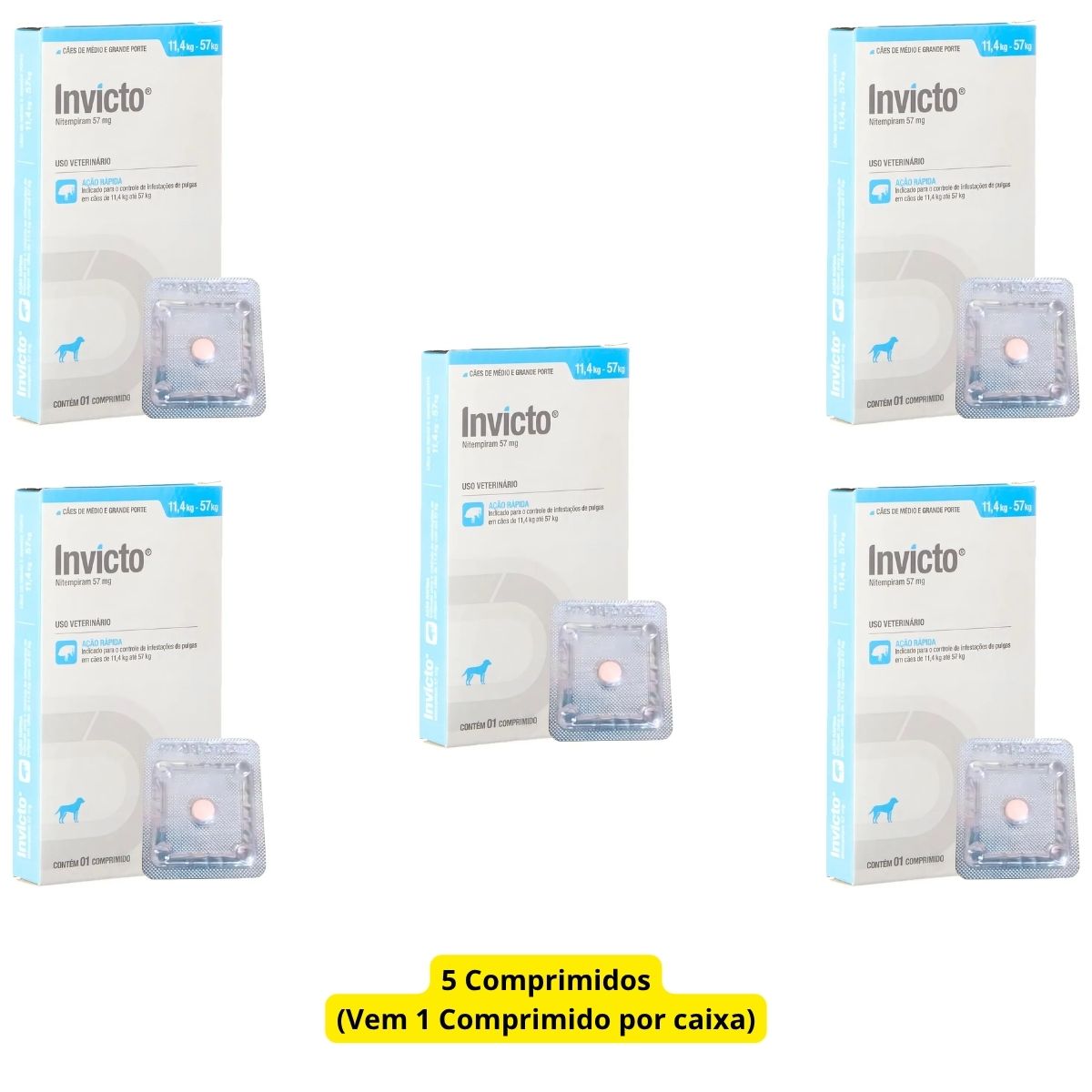 5cx Invicto 57mg 1cp - Para Cães De 11,4 Até 57kg - Dechra - Imagem 2
