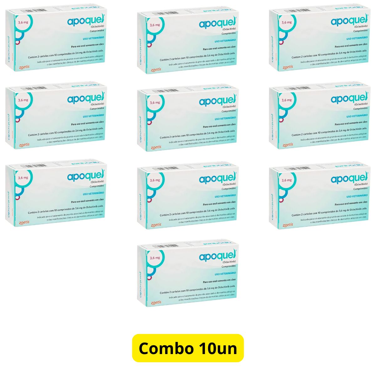 10 Cxs Apoquel 3,6 mg 20 Comprimidos - Zoetis - Imagem 2