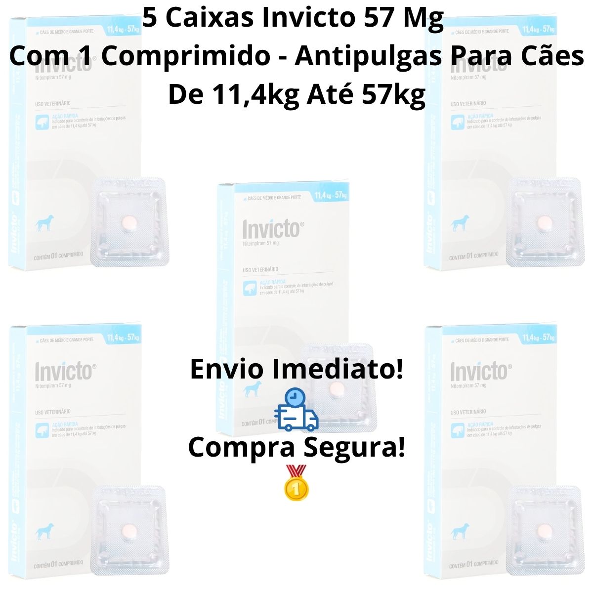 5cx Invicto 57mg 1cp - Para Cães De 11,4 Até 57kg - Dechra - Imagem 9