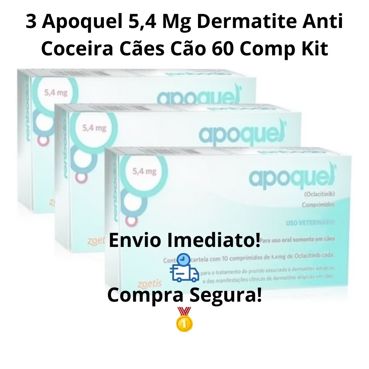 3un Apoquel 5,4mg 20 Comprimidos - Zoetis - Imagem 9