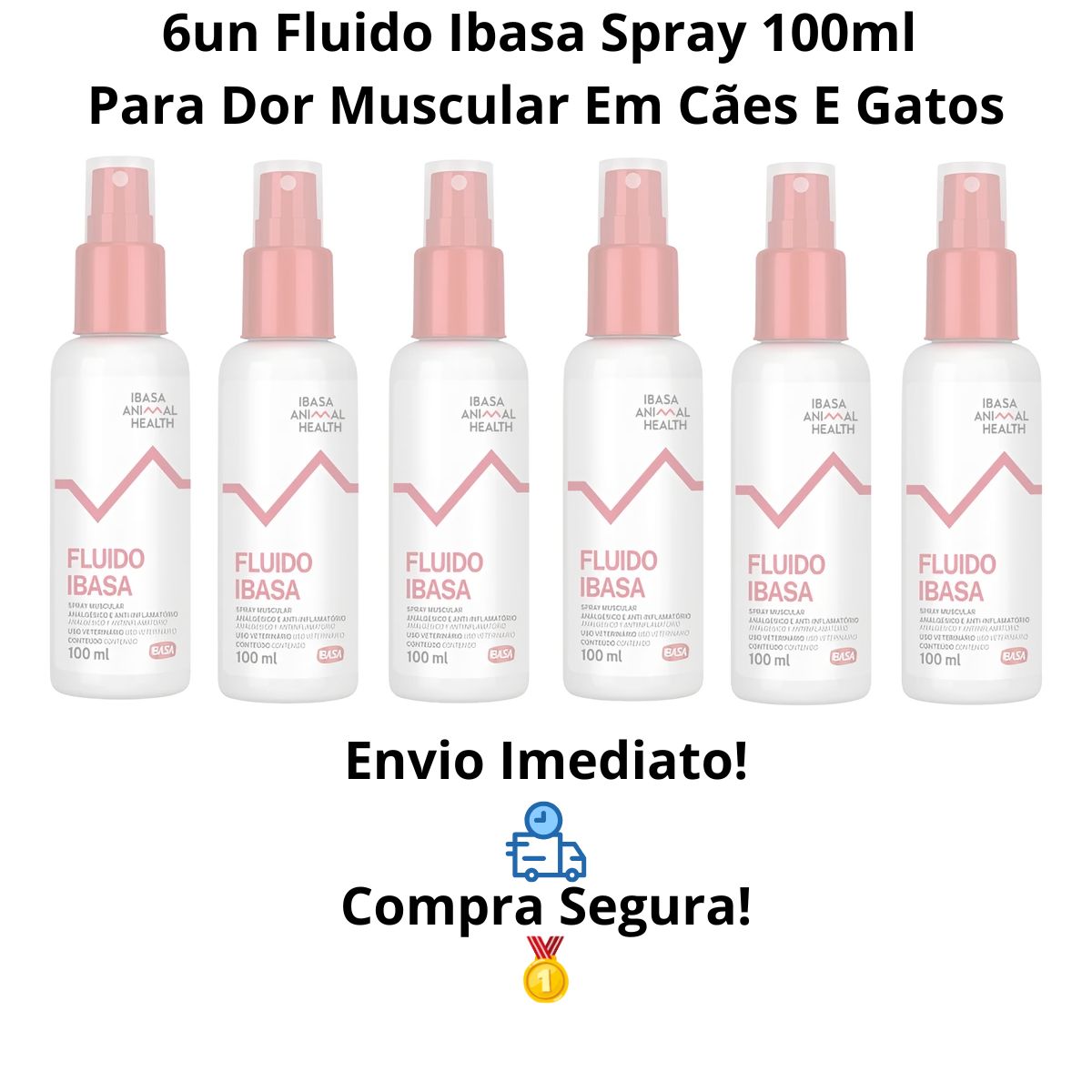 6un Fluido Ibasa Spray 100ml - Para Dor Muscular - Imagem 7