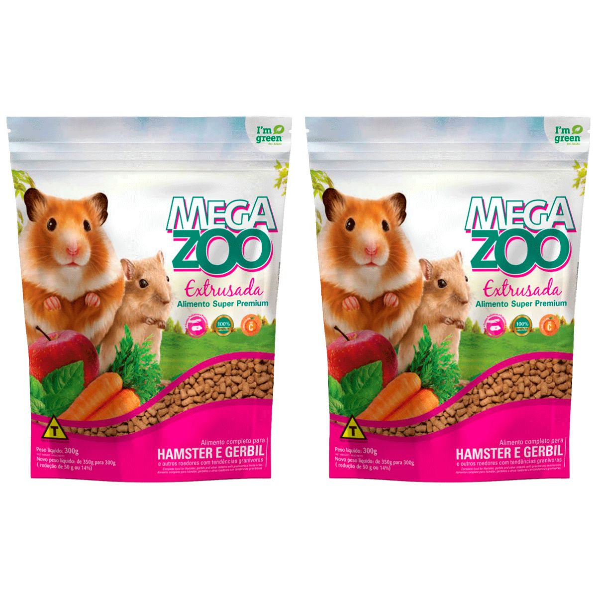 2un MegaZoo Extrusada Hamster E Gerbil 300g
