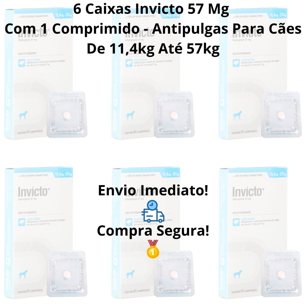 6cx Invicto 57mg 1cp - Para Cães De 11,4 Até 57kg - Dechra - Imagem 9