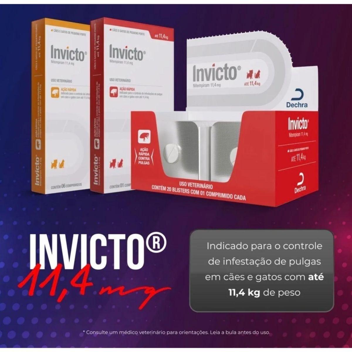 Kit 07 Invicto 11,4mg 6cp - Para Cães E Gatos - Dechra - Imagem 3