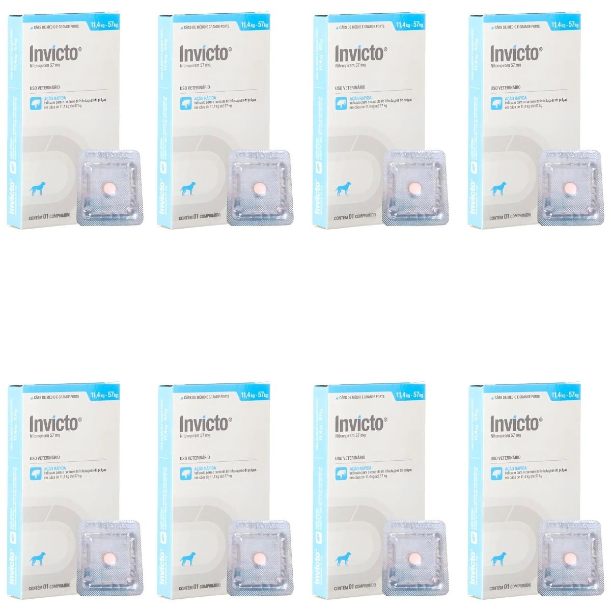 8cx Invicto 57mg 1cp - Para Cães De 11,4 Até 57kg - Dechra