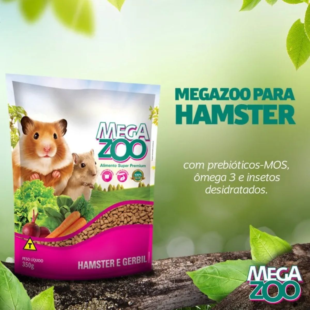 2un MegaZoo Extrusada Hamster E Gerbil 300g - Imagem 5