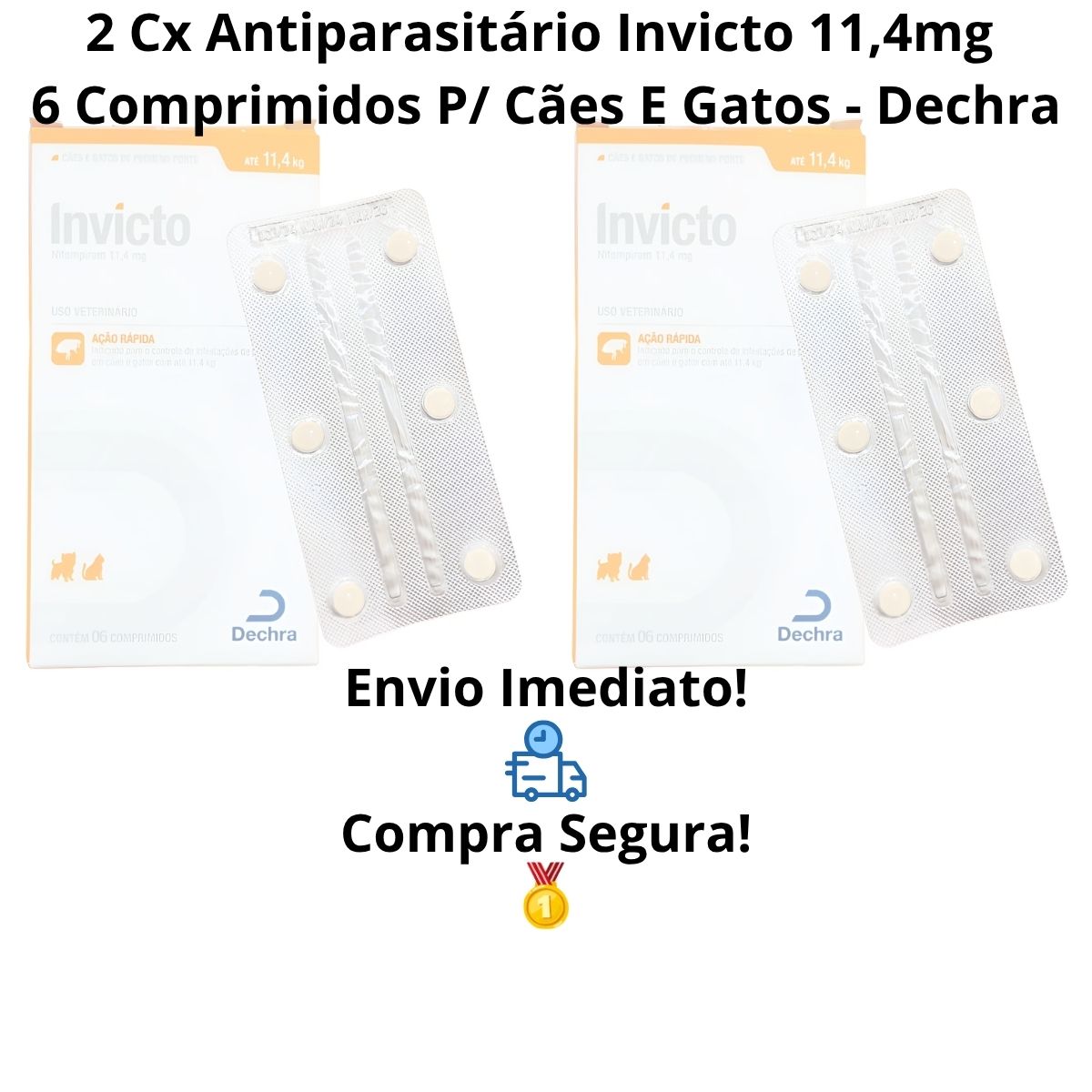 2 Caixas Invicto 11,4mg 6cp - Para Cães E Gatos - Dechra - Imagem 7