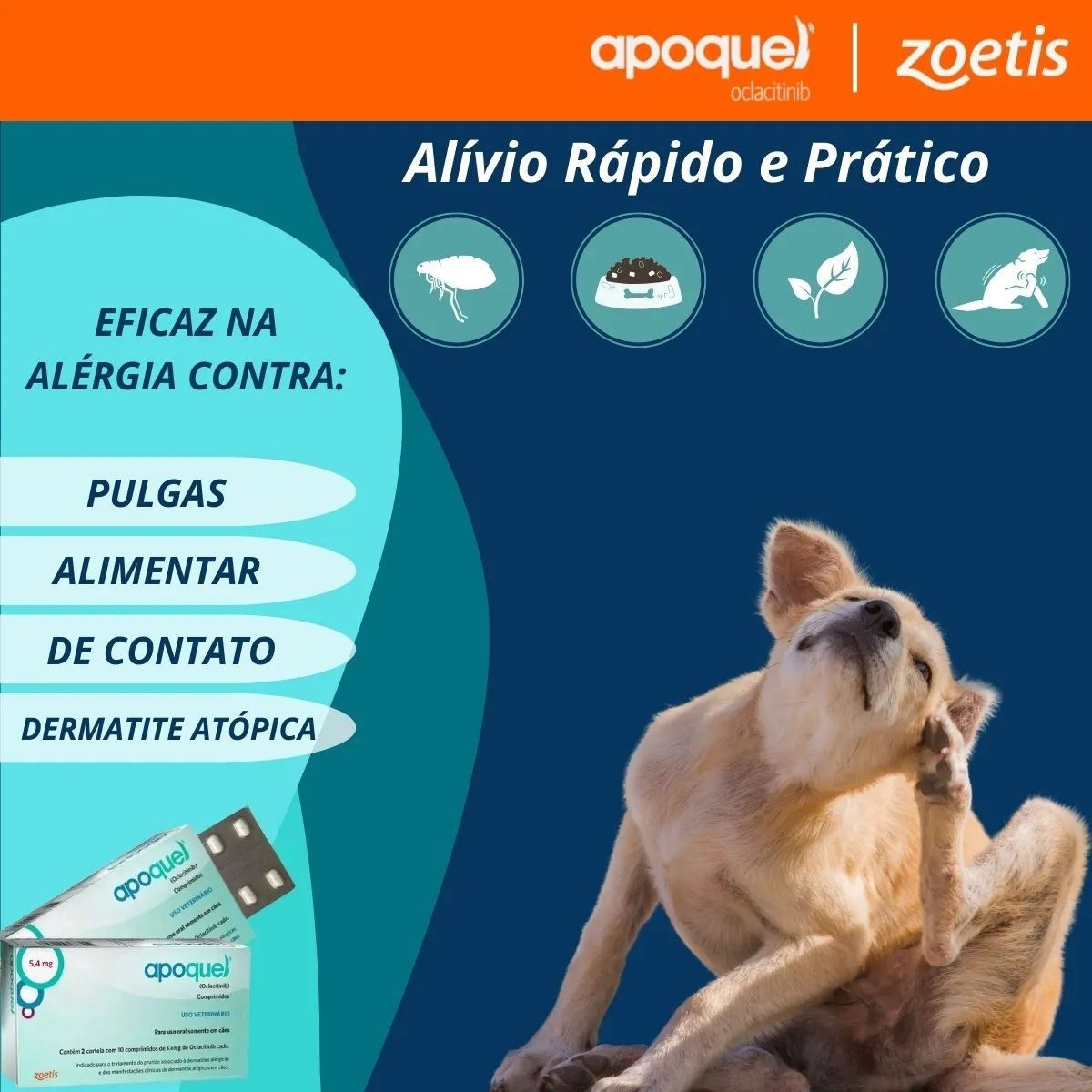 Apoquel 5,4mg 20 Comprimidos - Zoetis - Imagem 3