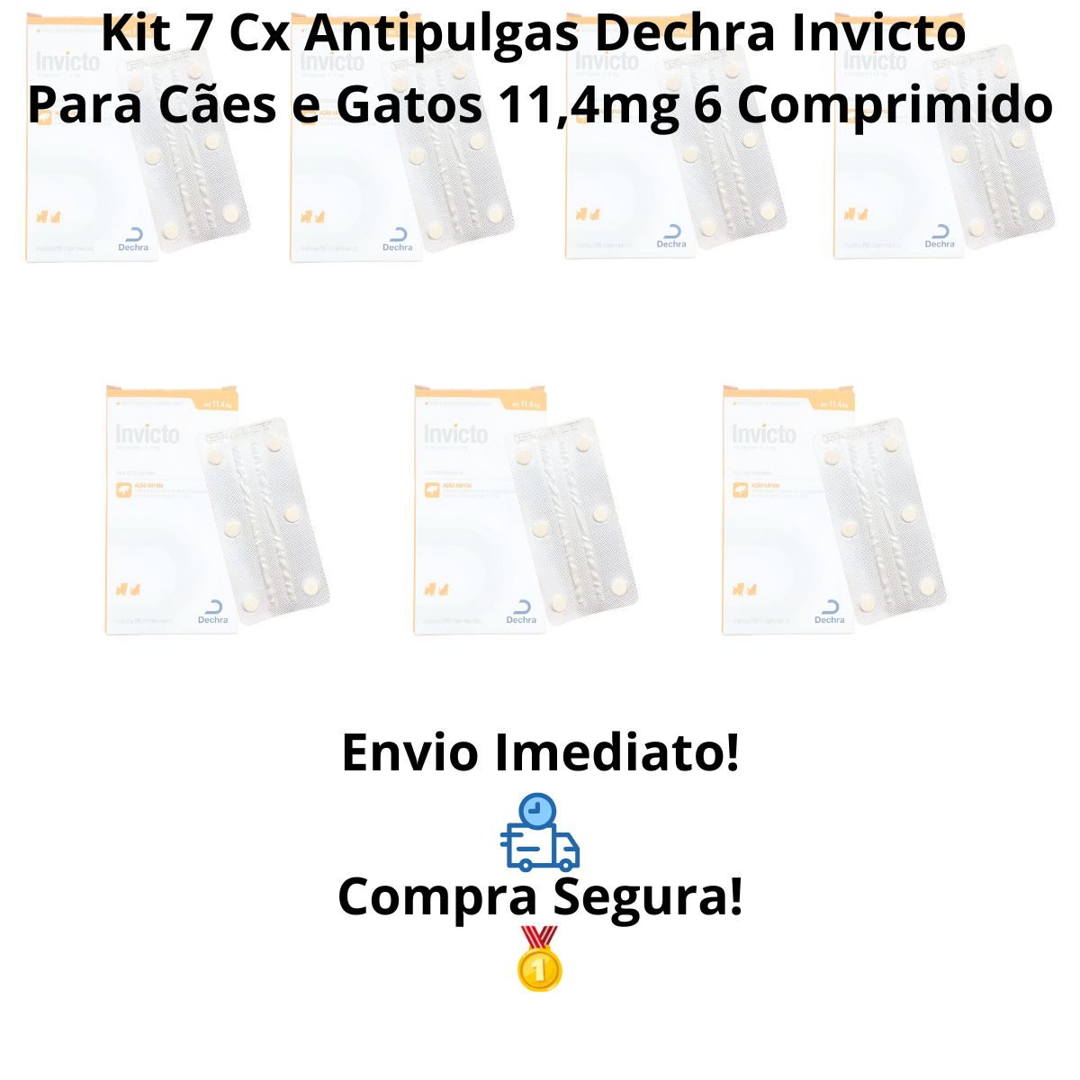 Kit 07 Invicto 11,4mg 6cp - Para Cães E Gatos - Dechra - Imagem 7