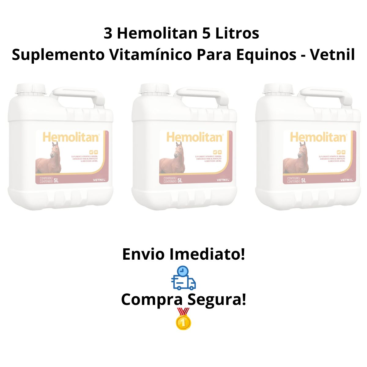 3 Hemolitan 5L Galão Suplemento Vitaminico Para Equinos - Imagem 8