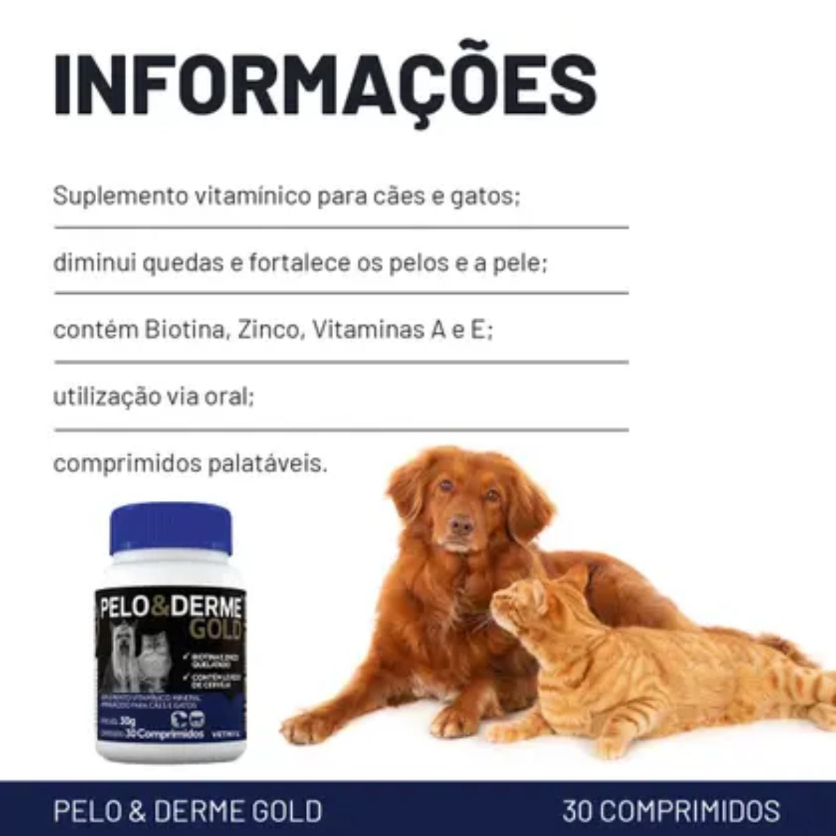 Kit 3 Pelo E Derme Gold 30 Comprimidos - Vetnil - Imagem 3