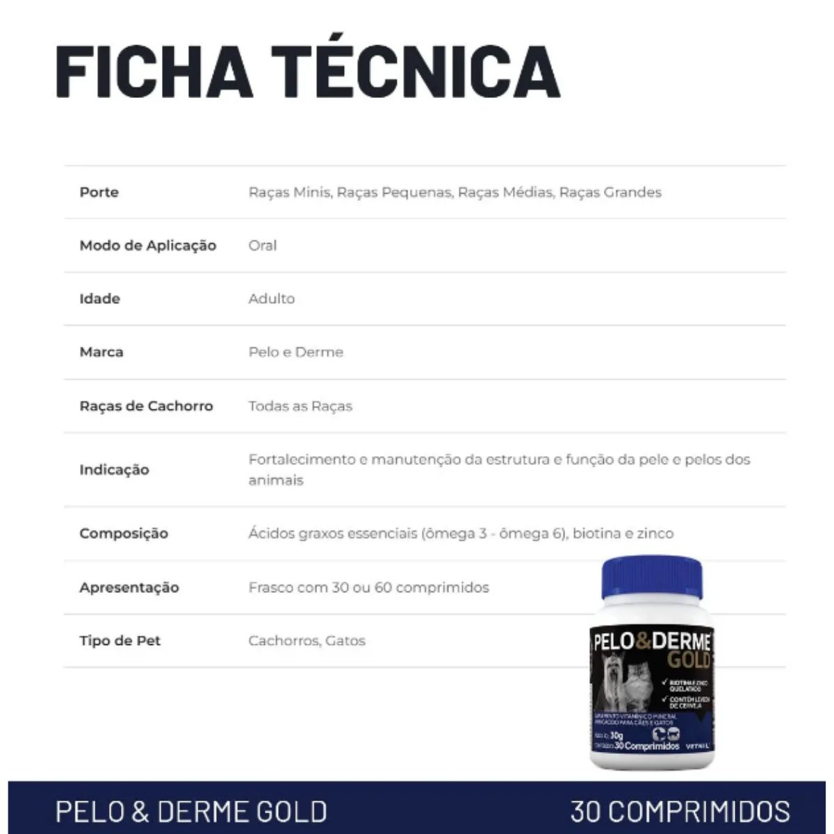 Kit 3 Pelo E Derme Gold 30 Comprimidos - Vetnil - Imagem 7