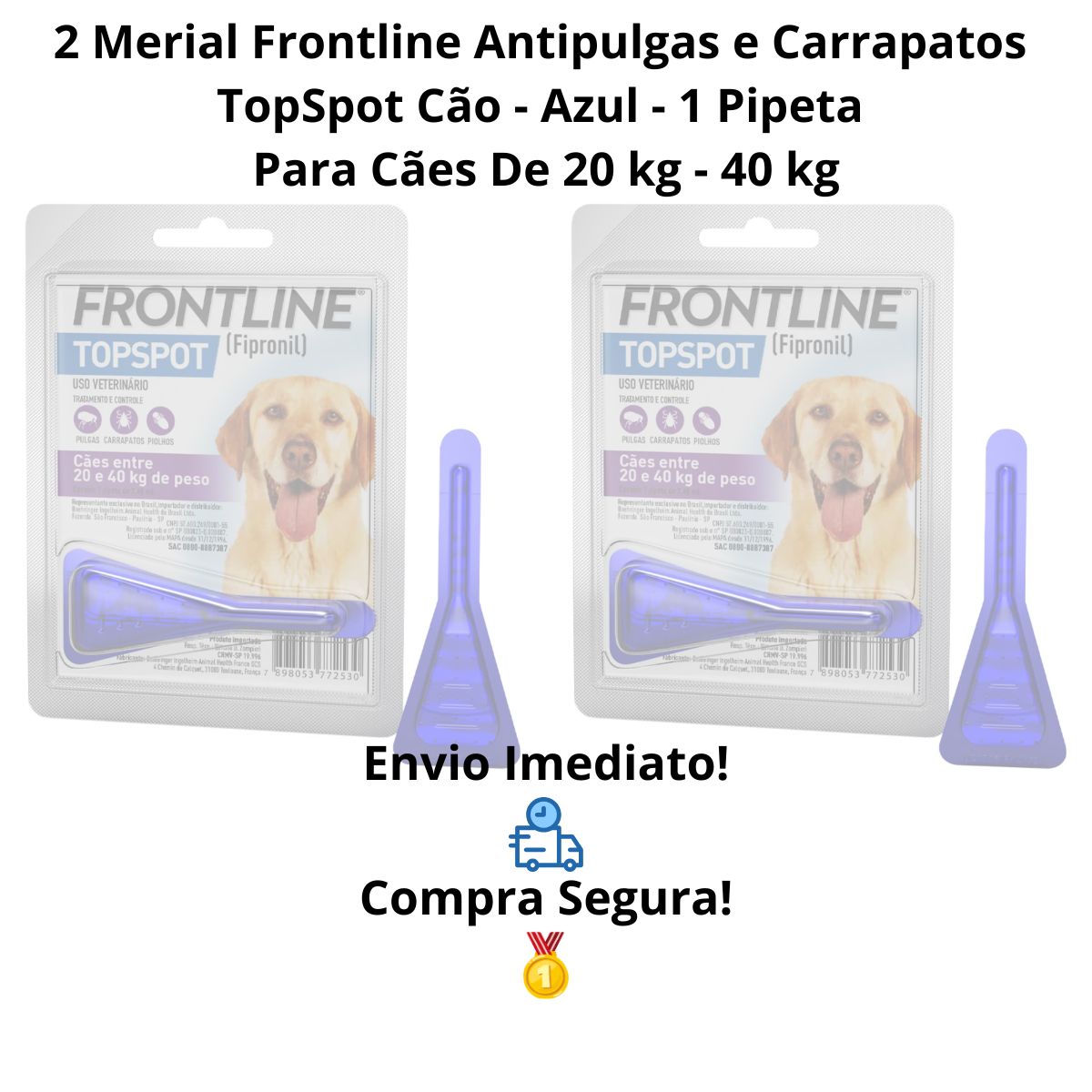 2 Frontline TopSpot 20kg a 40kg - Boehringer - Imagem 8