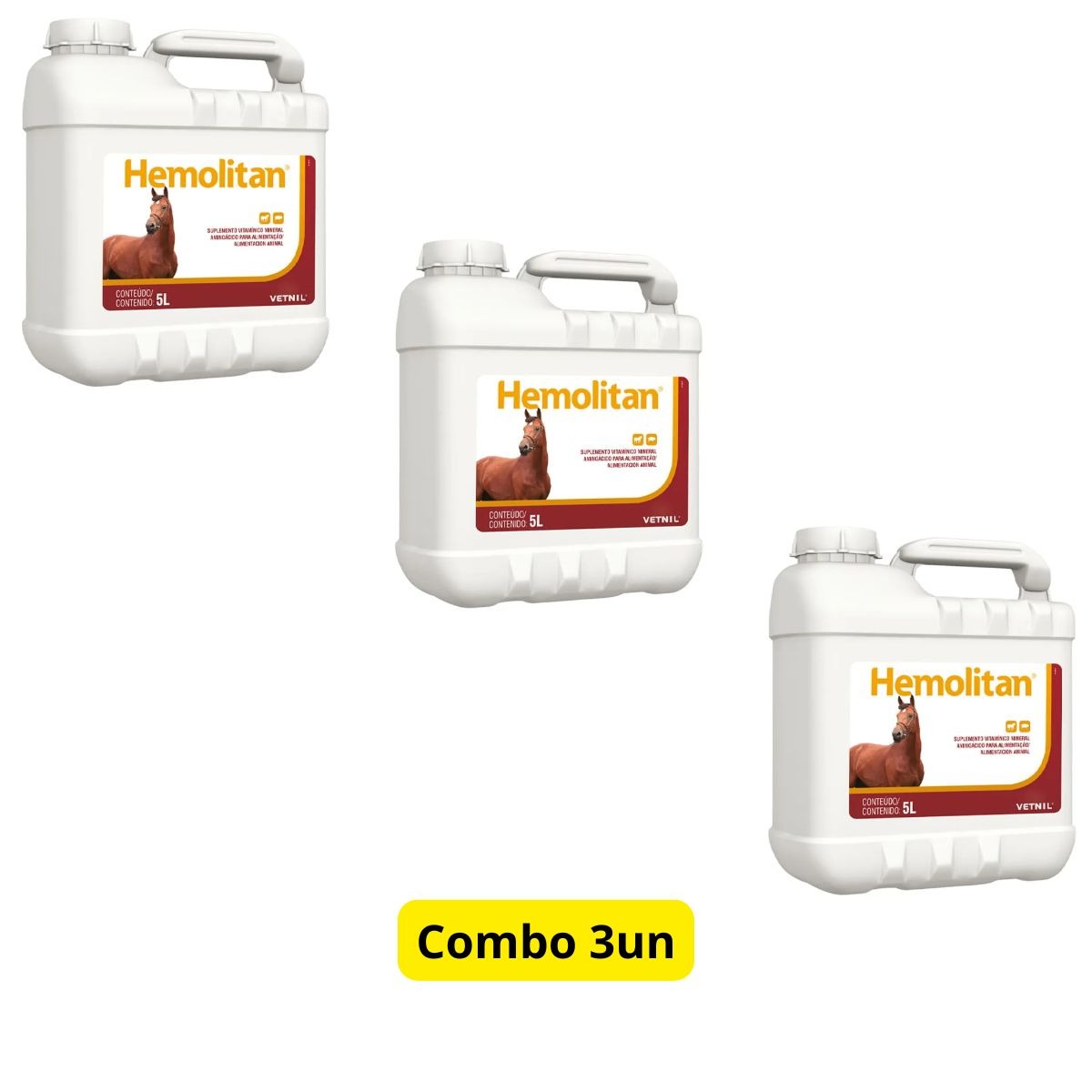 3 Hemolitan 5L Galão Suplemento Vitaminico Para Equinos - Imagem 2