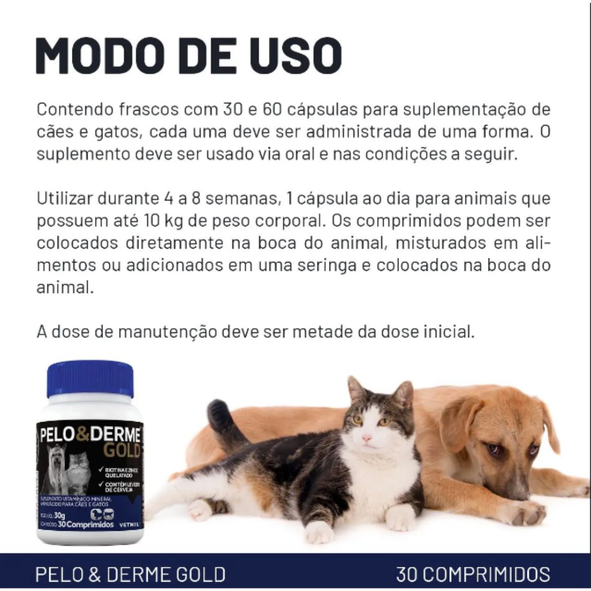 Kit 3 Pelo E Derme Gold 30 Comprimidos - Vetnil - Imagem 5