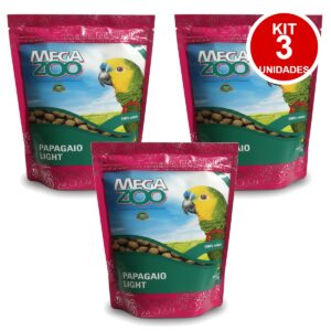 Megazoo Papagaio Light 600g Ração Extrusada Kit C/ 3 Pacotes