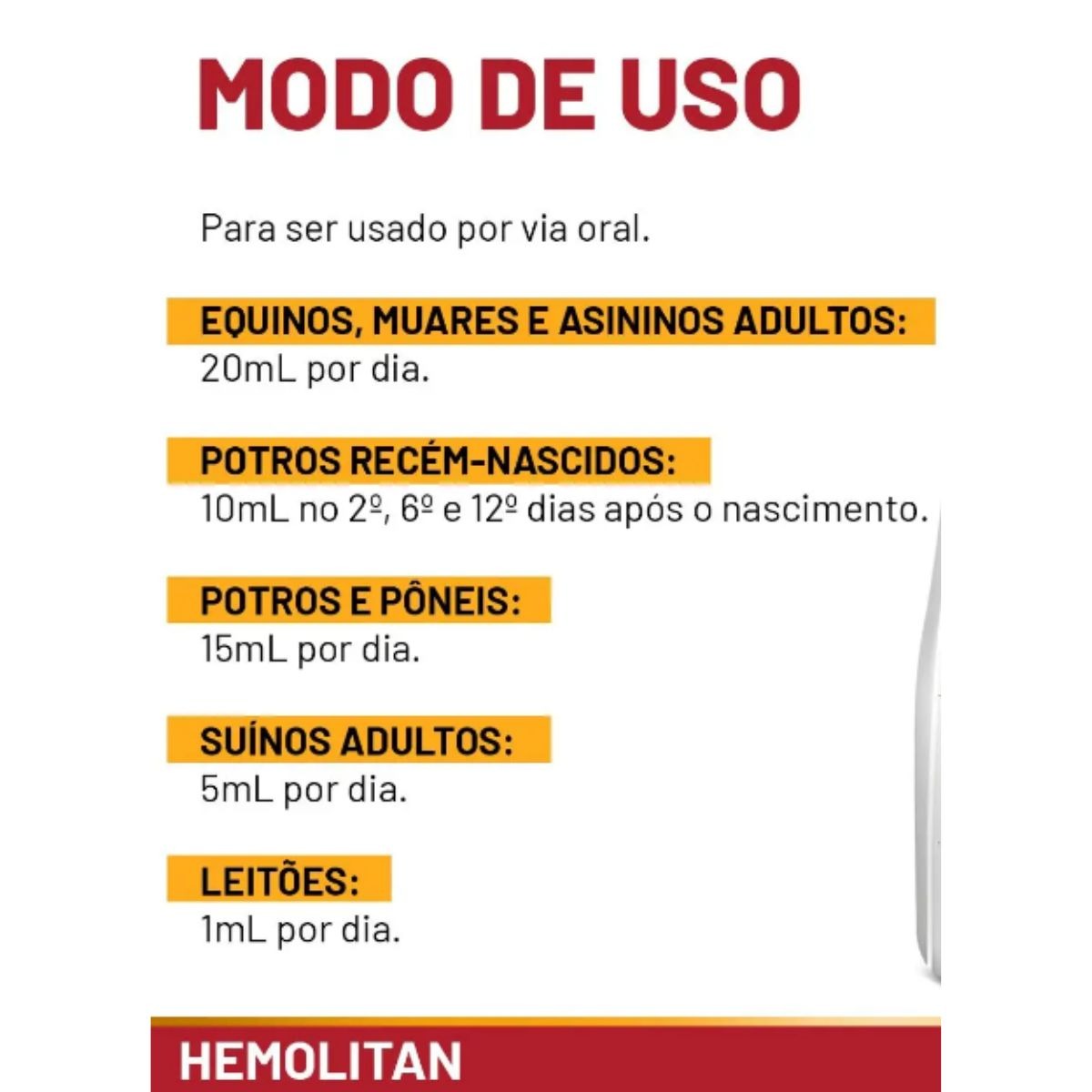 3 Hemolitan 5L Galão Suplemento Vitaminico Para Equinos - Imagem 4
