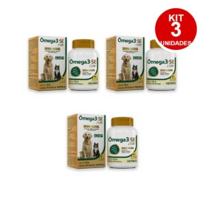 Kit 3 Ômega 3 Se 1100 Suplemento Para Cães E Gatos - 30 Capsulas - Vetnil