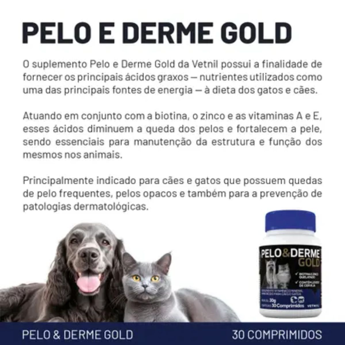 Kit 3 Pelo E Derme Gold 30 Comprimidos - Vetnil - Imagem 4