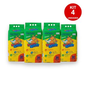 Kit 4 Tapetes Higiênicos Cães Super Secão Com 30 Unidades
