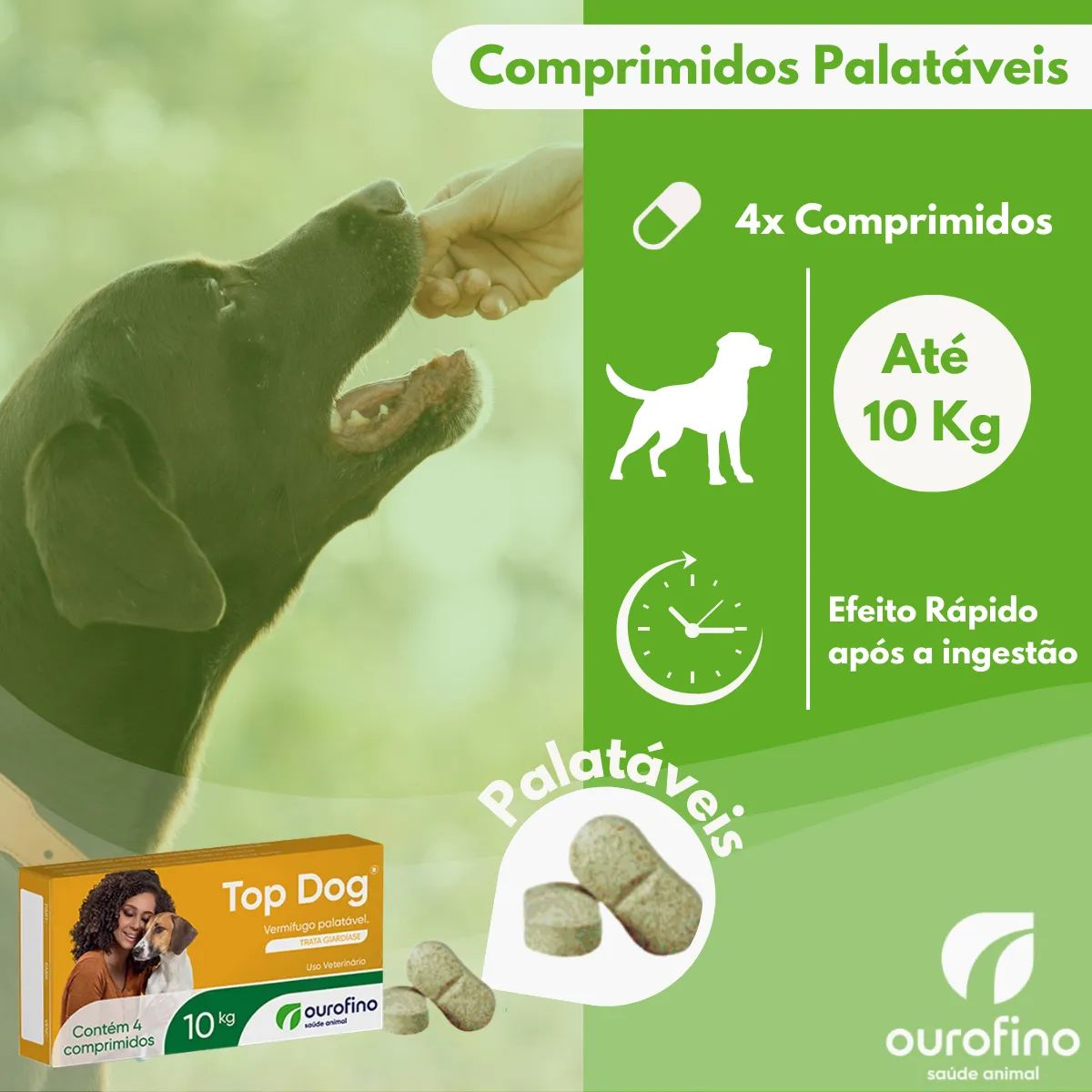 2 Top Dog Vermífugo para Cães até 10kg com 4 Comprimidos – Val: Fev/26 - Imagem 3
