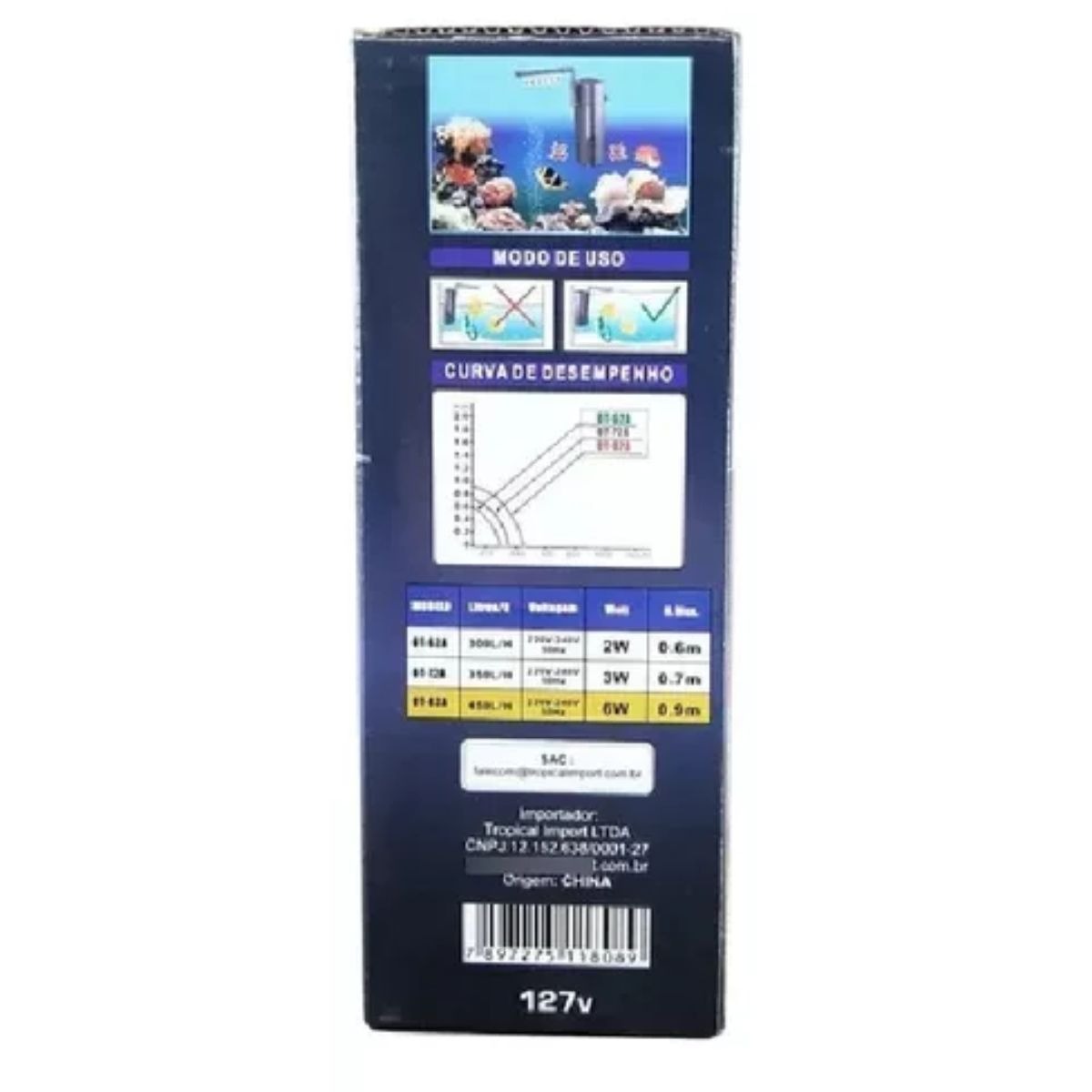 Filtro Interno Ot 072a 350l/h 127V - Imagem 2