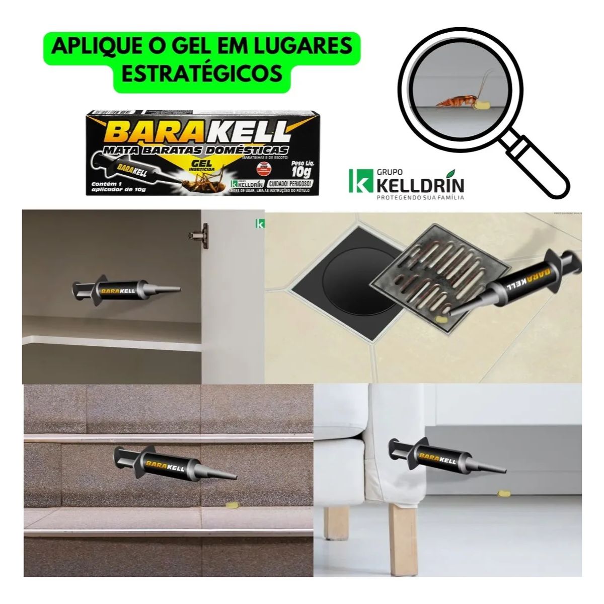 3 Barakell Gel 10g Eficaz Contra Baratas - Kelldrin - Imagem 4