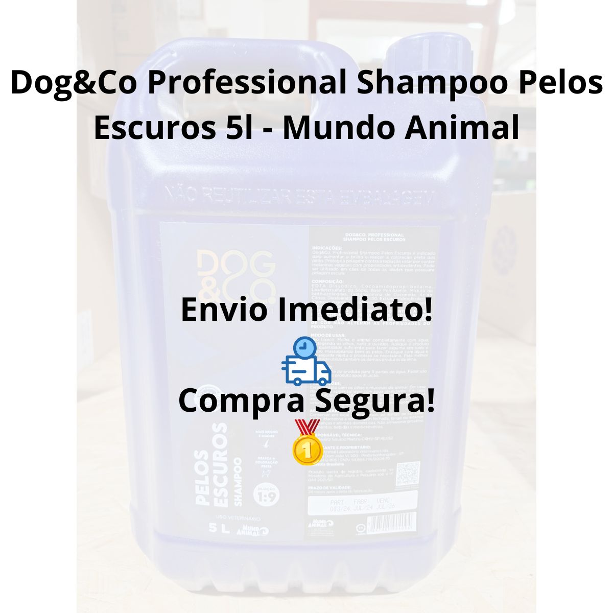 Dog&Co Professional Shampoo Pelos Escuros 5l - Mundo Animal - Imagem 5