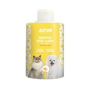 Shampoo Pelos Claros 300ml Para Cães E Gatos - Astor